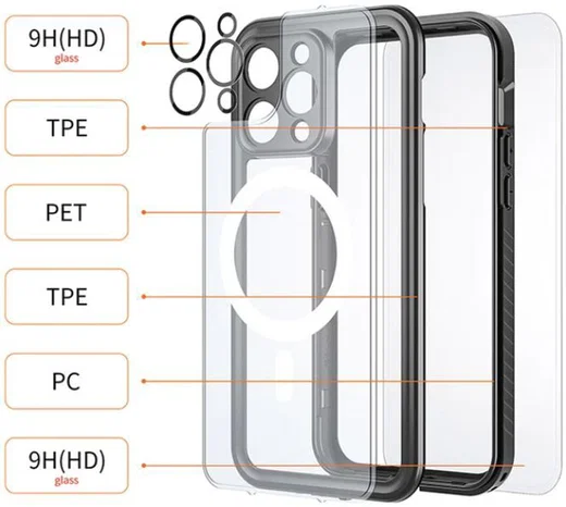 Armor X Apple iPhone 14 Pro Max Hoesje MagSafe Full Cover Waterdicht afbeelding 4