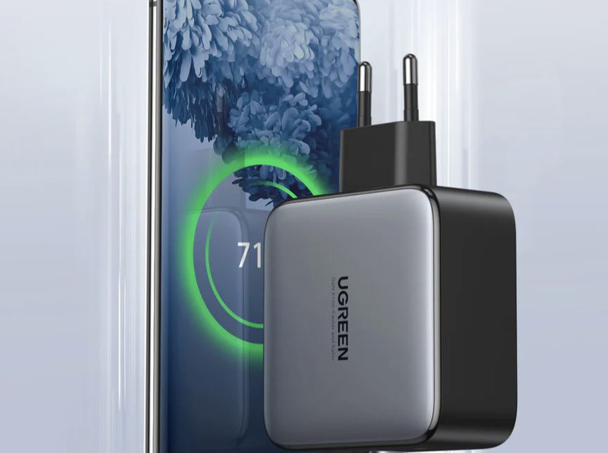 UGREEN Dubbele USB-C GaN Fast Charge Adapter 100W Grijs afbeelding 4