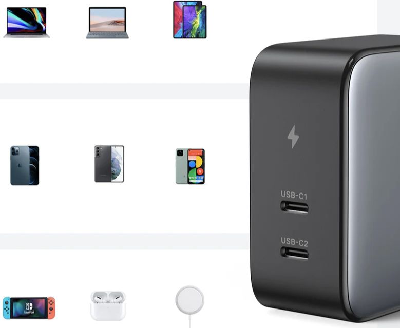 UGREEN Dubbele USB-C GaN Fast Charge Adapter 100W Grijs afbeelding 6