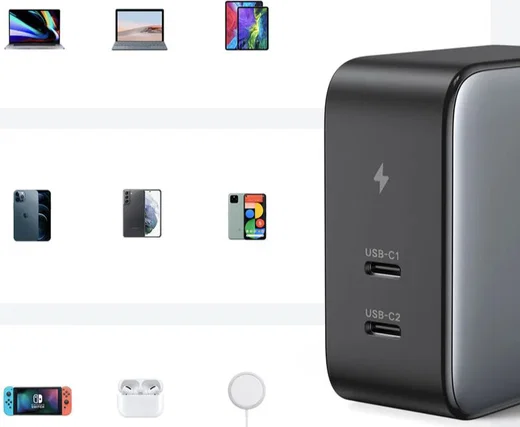 UGREEN Dubbele USB-C GaN Fast Charge Adapter 100W Grijs afbeelding 6