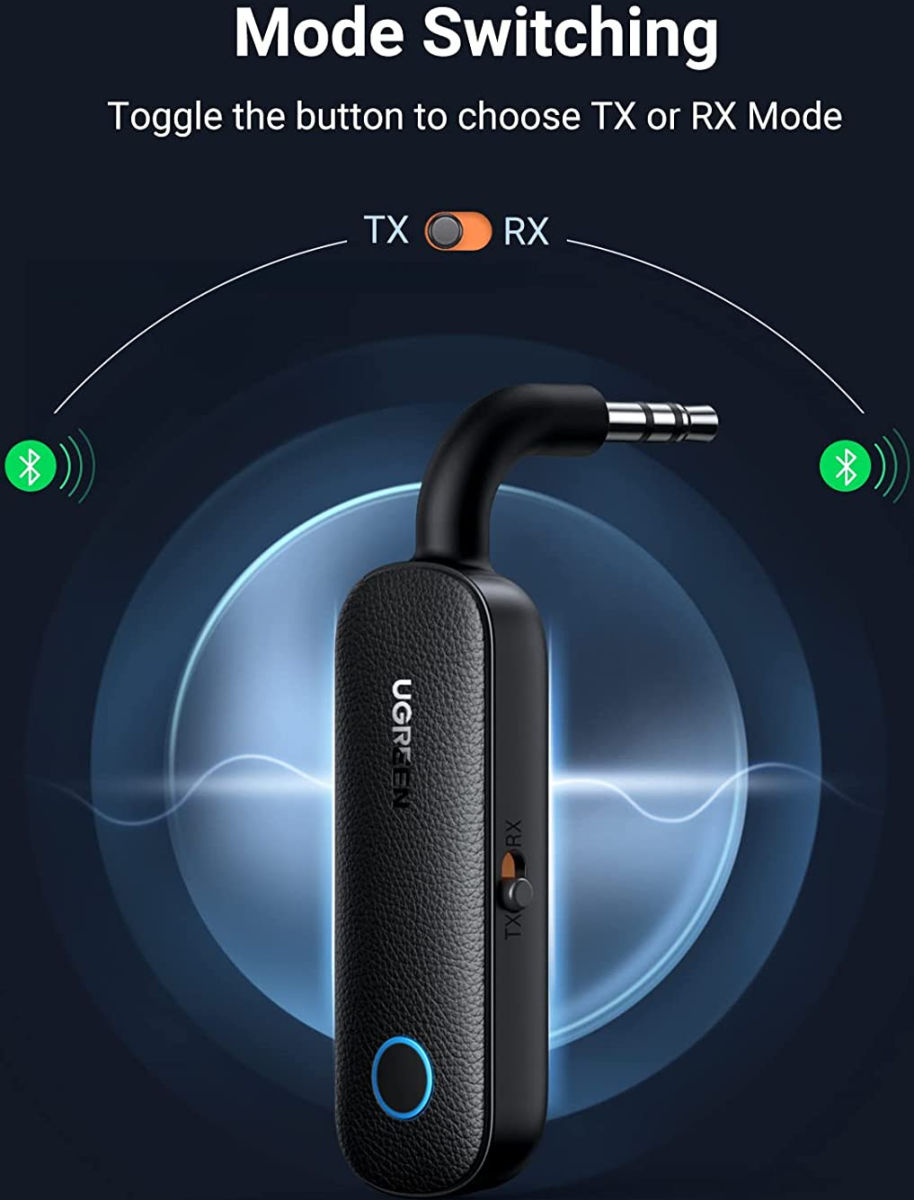 UGREEN Bluetooth 5.0 Receiver en Transmitter 3.5mm Jack Aux Adapter afbeelding 2