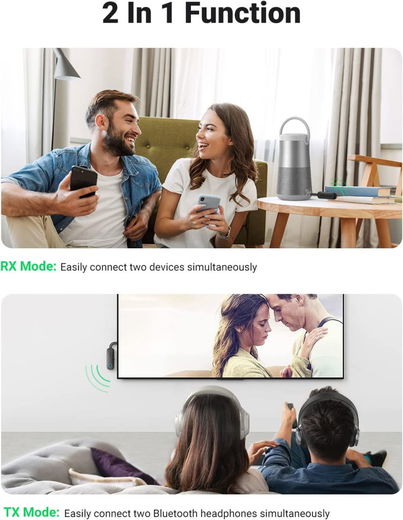 UGREEN Bluetooth 5.0 Receiver en Transmitter 3.5mm Jack Aux Adapter afbeelding 3