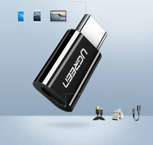 UGREEN USB-C naar Micro USB Adapter On The Go Converter Zwart afbeelding 2