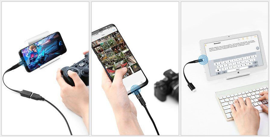 UGREEN USB-C naar Micro USB Adapter On The Go Converter Zwart afbeelding 4