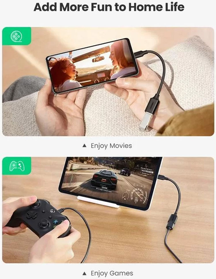 UGREEN USB-C naar USB-A 3.0 Adapter On The Go Kabel Zwart afbeelding 4