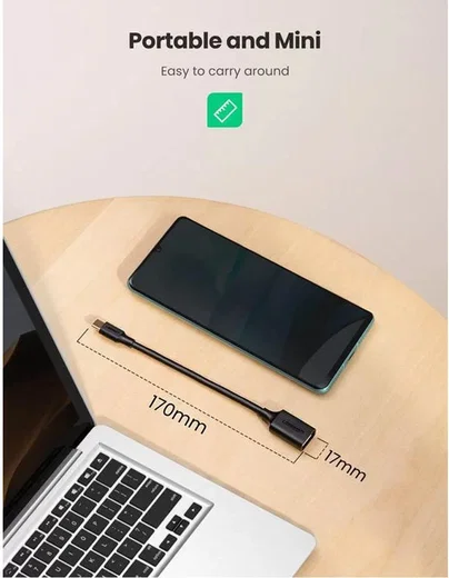 UGREEN USB-C naar USB-A 3.0 Adapter On The Go Kabel Zwart afbeelding 5
