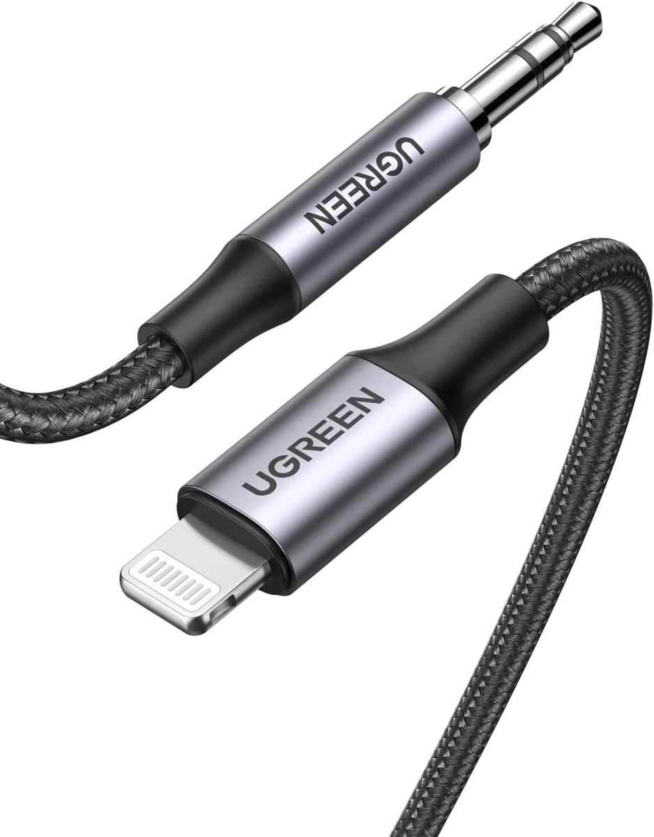 UGREEN Apple Lightning naar 3.5mm Jack Audiokabel MFi 1M Zwart afbeelding 1