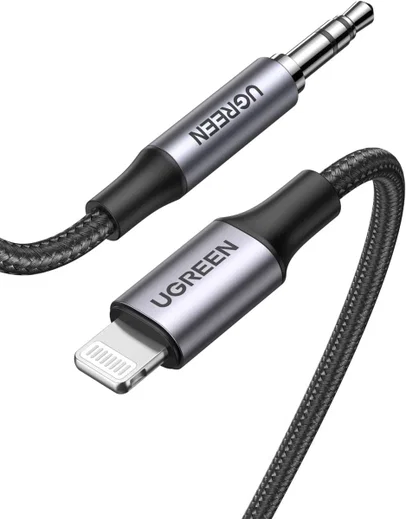 UGREEN Apple Lightning naar 3.5mm Jack Audiokabel MFi 1M Zwart afbeelding 1
