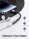 UGREEN Apple Lightning naar 3.5mm Jack Headset Adapter 10CM Zwart afbeelding 3
