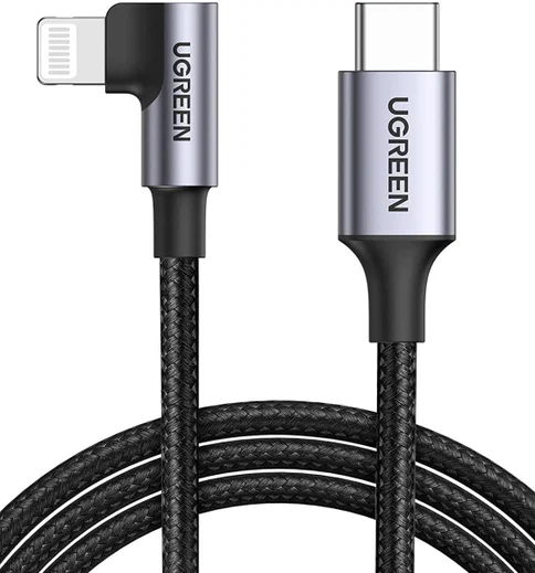 UGREEN 3A 90° MFi USB-C naar Lightning Kabel PD met Haakse Hoek 1M afbeelding 1