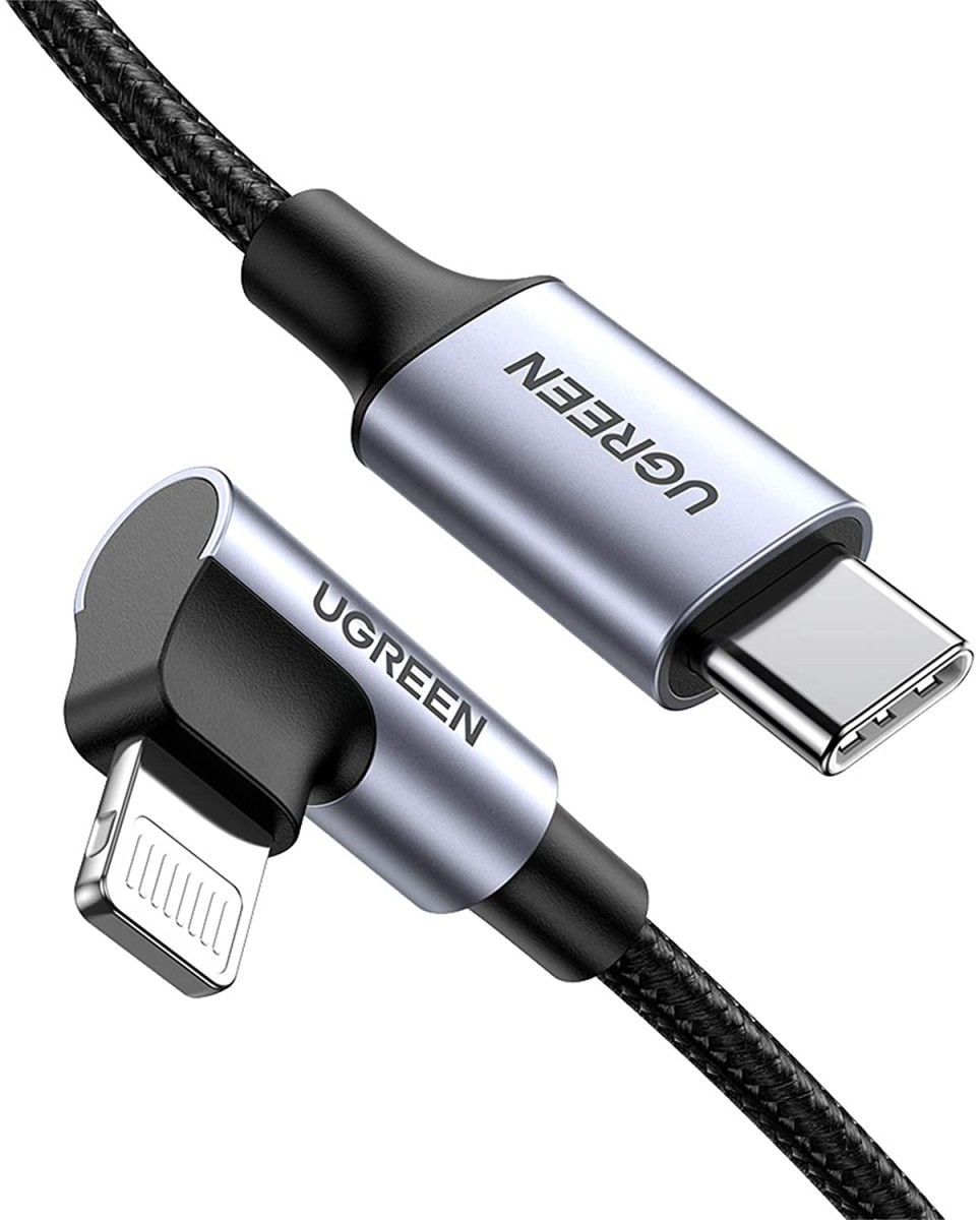 UGREEN 3A 90° MFi USB-C naar Lightning Kabel PD met Haakse Hoek 1M afbeelding 2