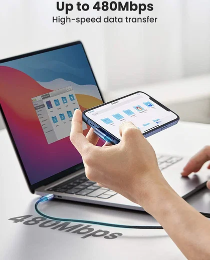 UGREEN 3A 90° MFi USB-C naar Lightning Kabel PD met Haakse Hoek 1M afbeelding 5