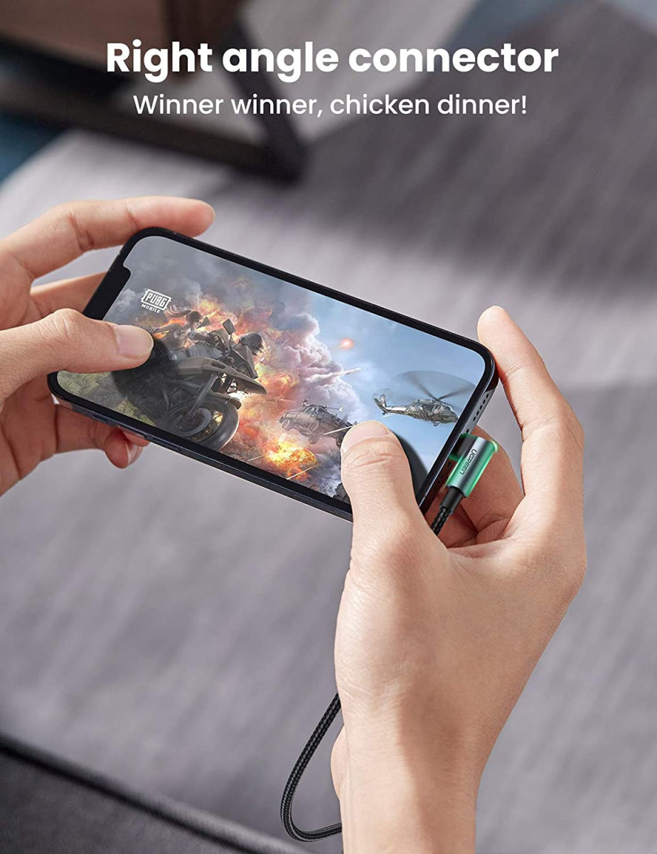 UGREEN 3A 90° MFi USB-C naar Lightning Kabel PD met Haakse Hoek 1M afbeelding 6