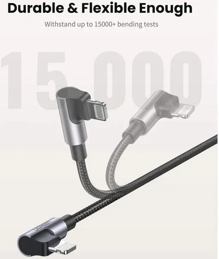 UGREEN 3A 90° MFi USB-C naar Lightning Kabel PD met Haakse Hoek 2M afbeelding 8