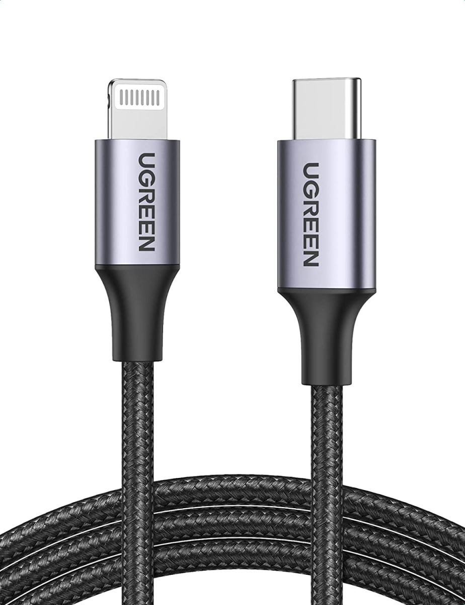 UGREEN 3A USB-C naar Apple Lightning Kabel PD 20W MFi 1M Zwart afbeelding 1