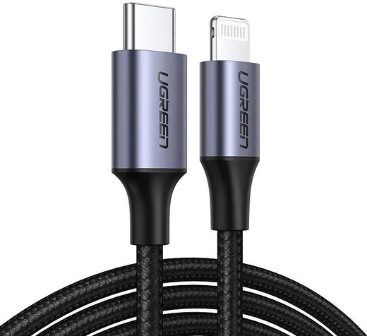 UGREEN 3A USB-C naar Apple Lightning Kabel PD 20W MFi 1M Zwart afbeelding 9