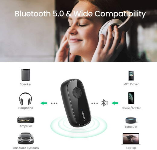 UGREEN Bluetooth 5.0 Audio Receiver 3.5mm Jack Adapter afbeelding 3