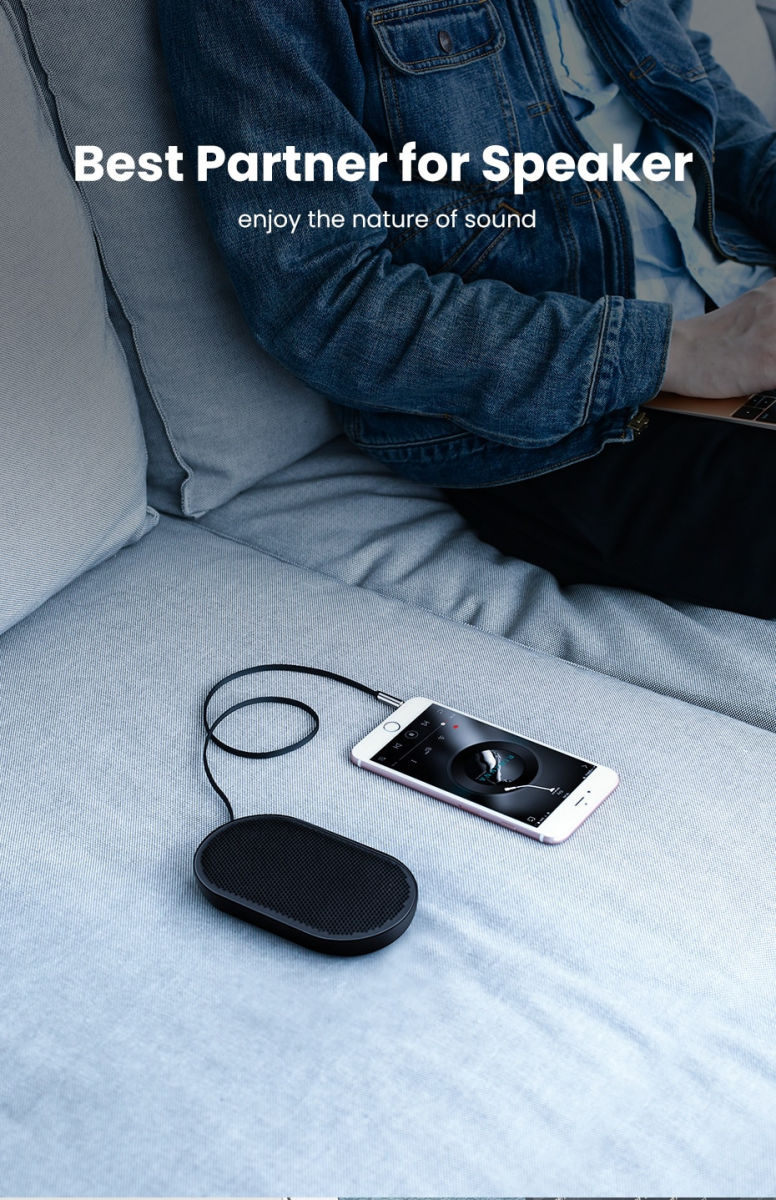 UGREEN 3.5mm Jack naar 3.5mm Jack Audio Aux Kabel Nylon 1M Zwart afbeelding 6