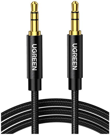 UGREEN 3.5mm Jack naar 3.5mm Jack Audio Aux Kabel Nylon 2M Zwart afbeelding 1