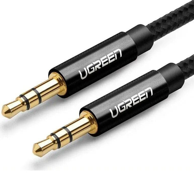 UGREEN 3.5mm Jack naar 3.5mm Jack Audio Aux Kabel Nylon 2M Zwart afbeelding 2