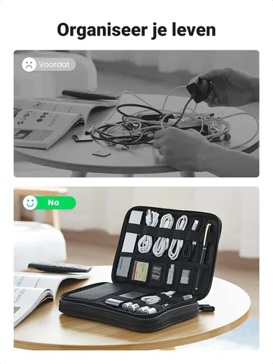 UGREEN Storage Bag Opbergtas voor Accessoires Grijs afbeelding 2