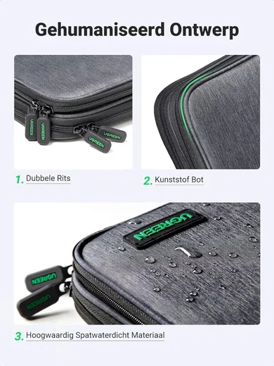 UGREEN Storage Bag Opbergtas voor Accessoires Grijs afbeelding 4