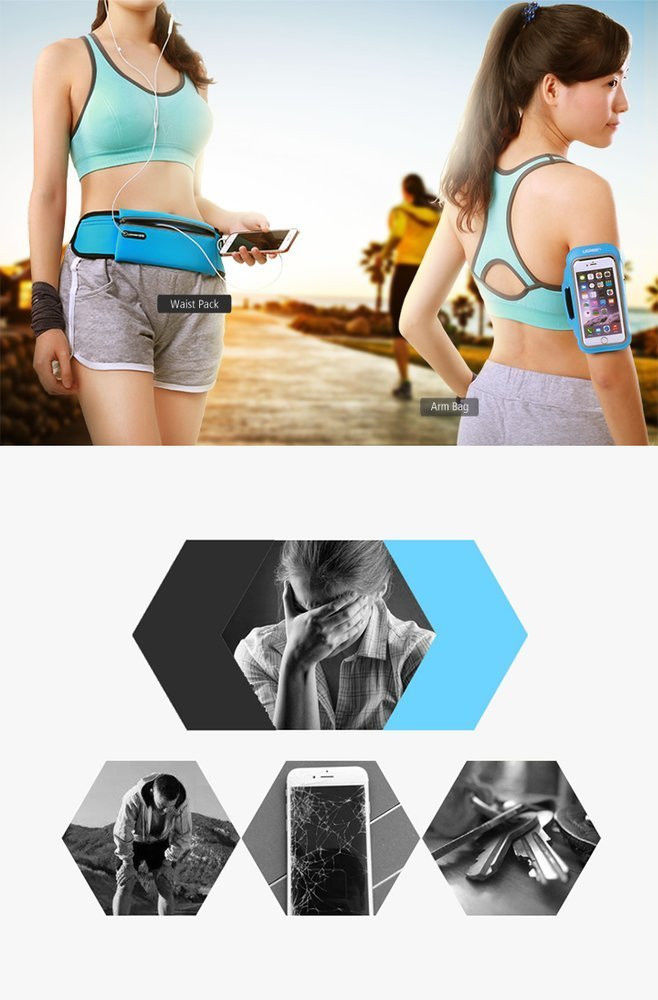 UGREEN Telefoon Hardloop Sport riem Waterbestendig Reflectiestreep Zwart afbeelding 3