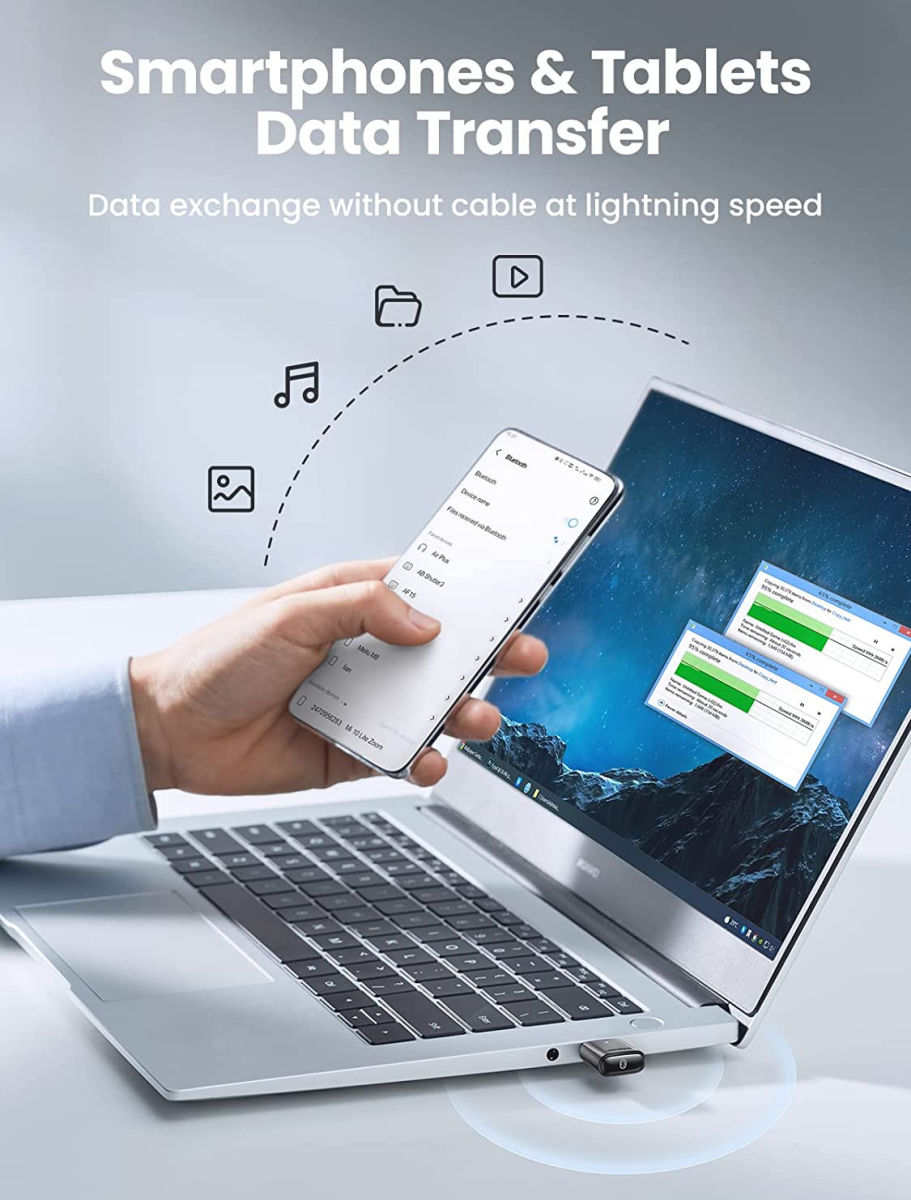 UGREEN USB Adapter Bluetooth 5.0 Receiver Zwart afbeelding 4