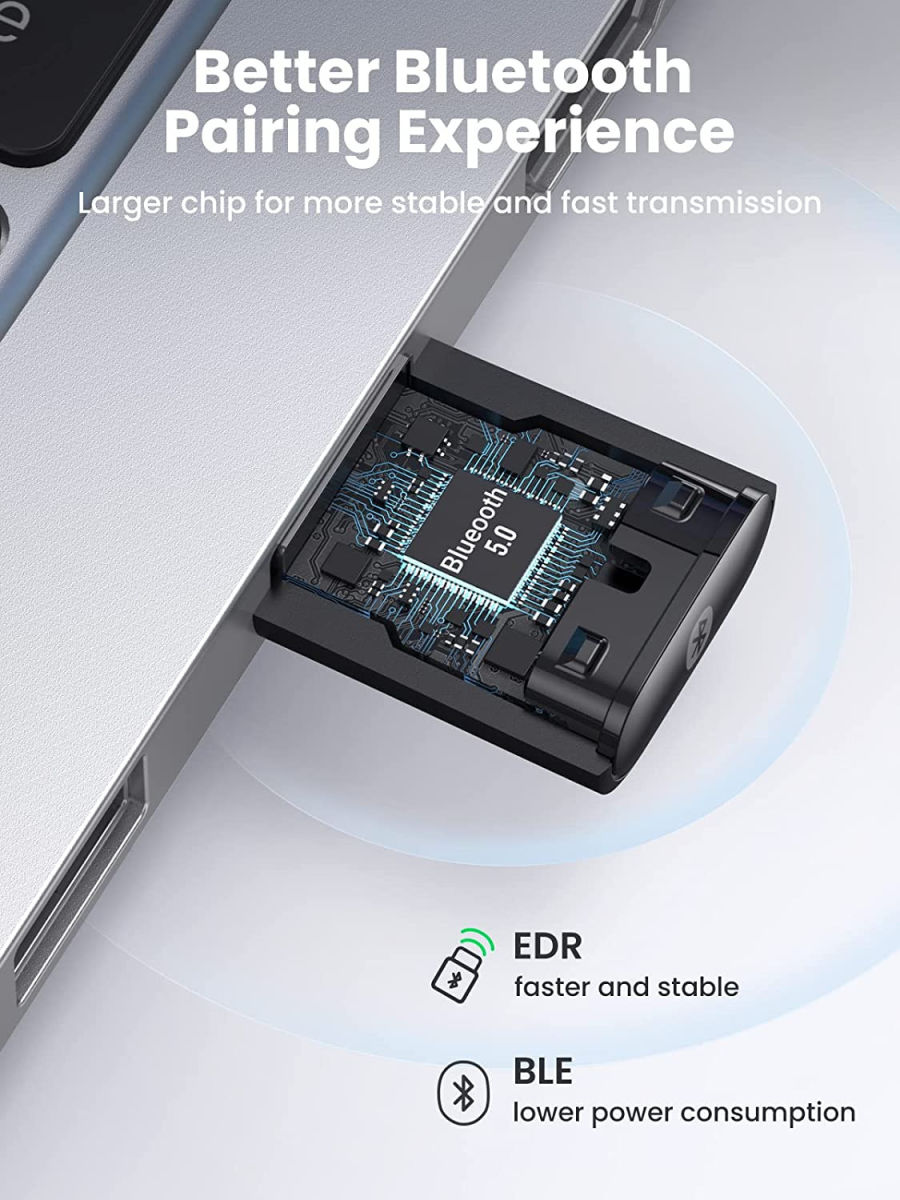 UGREEN USB Adapter Bluetooth 5.0 Receiver Zwart afbeelding 5