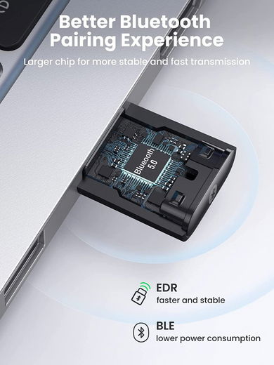 UGREEN USB Adapter Bluetooth 5.0 Receiver Zwart afbeelding 5