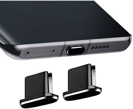 Stofdichte Plug (2-Pack) voor USB-C poort Zwart afbeelding 1