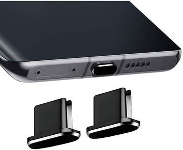 Stofdichte Plug (2-Pack) voor USB-C poort Zwart
