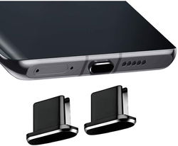 Stofdichte Plug (2-Pack) voor USB-C poort Zwart afbeelding