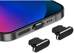 Stofdichte Plug (2-Pack) voor Lightning poort Zwart afbeelding