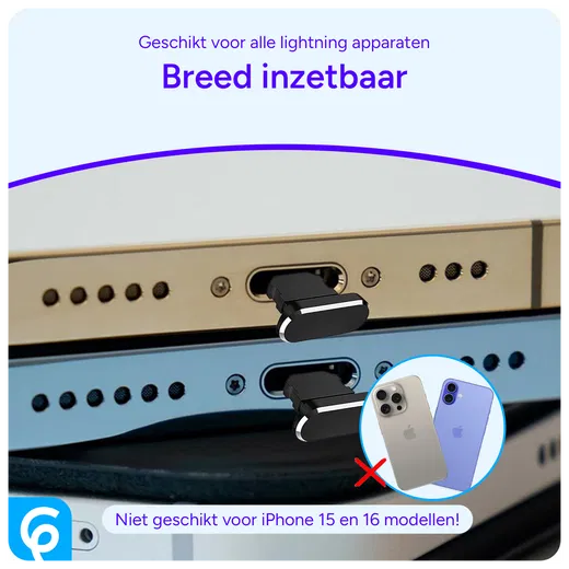 Stofdichte Plug (2-Pack) voor Lightning poort Zwart afbeelding 4