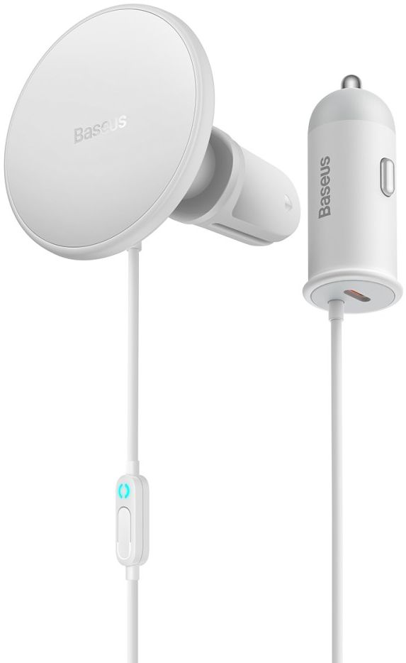 Baseus Autolader 25W met MagSafe Ventilatierooster Houder 15W Wit afbeelding 2