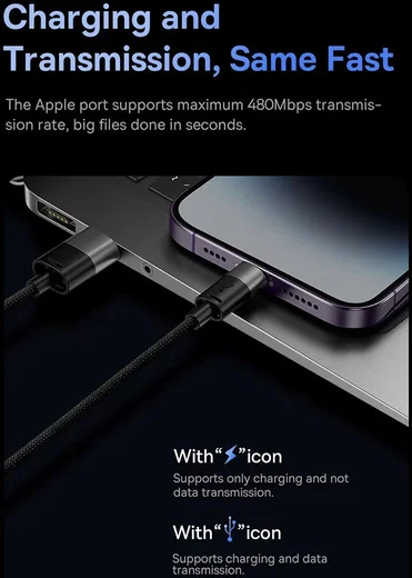 Baseus USB 3-in1 Lightning/USB-C/Micro USB Kabel 3.5A 1.2M Zwart afbeelding 6
