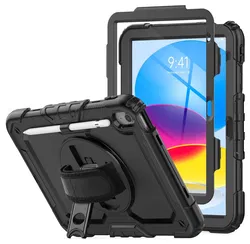 Lenovo Tab M10 Gen 3 (10.1) Hoes met Screen Protector en Handriem Zwart afbeelding