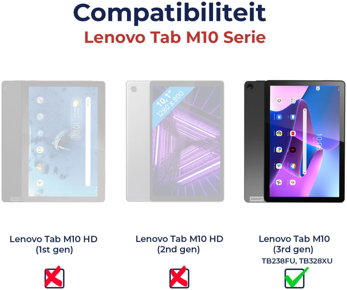 Lenovo Tab M10 Gen 3 (10.1) Hoes met Screen Protector en Handriem Zwart afbeelding 8