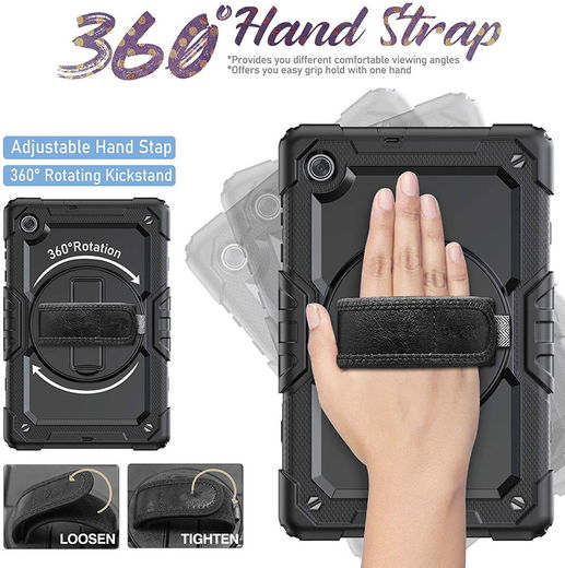 Lenovo Tab M10 Gen 3 (10.1) Hoes met Screen Protector en Handriem Zwart afbeelding 9