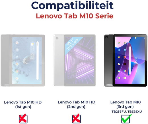 Lenovo Tab M10 Gen 3 (10.1) Hoes Tri-Fold Book Case Zwart afbeelding 10