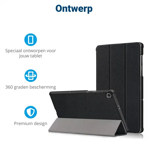 Lenovo Tab M10 Gen 3 (10.1) Hoes Tri-Fold Book Case Zwart afbeelding 4