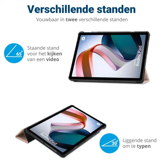 Lenovo Tab M10 Gen 3 (10.1) Hoes Tri-Fold Book Case Roze Goud afbeelding 5