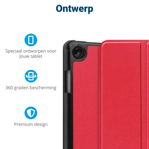 Lenovo Tab M10 Gen 3 (10.1) Hoes Tri-Fold Book Case Rood afbeelding 8