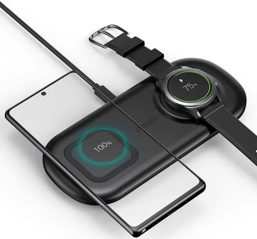 Choetech 2-in-1 Draadloze Oplader 15W Smartphone/Samsung Watch/Oortjes afbeelding 1