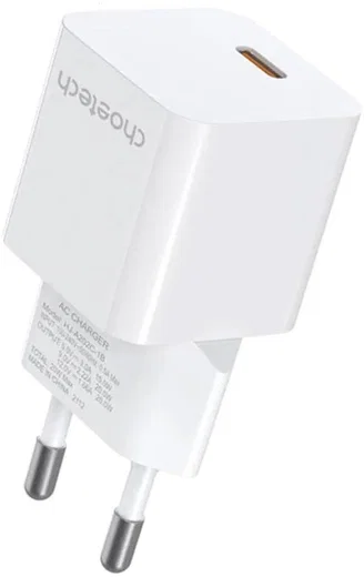 Choetech PD5010 Mini 20W PD 3.0 USB-C Snellader GaN Adapter Wit afbeelding 2