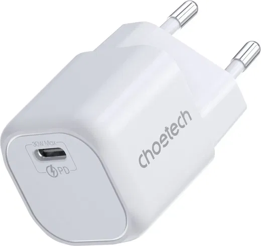 Choetech 30W USB-C Snellader Power Delivery GaN Adapter Wit afbeelding 1