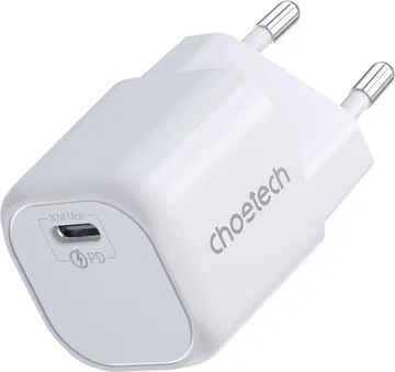 Choetech 30W USB-C Snellader Power Delivery GaN Adapter Wit