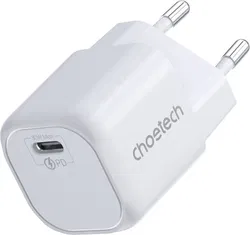 Choetech 30W USB-C Snellader Power Delivery GaN Adapter Wit afbeelding