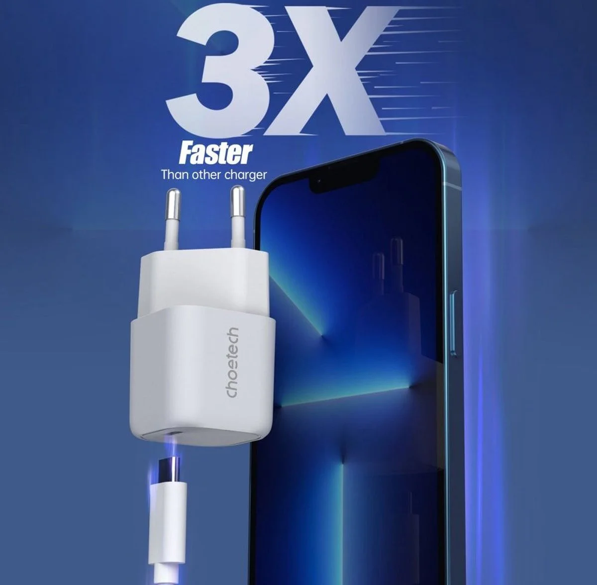 Choetech 30W USB-C Snellader Power Delivery GaN Adapter Wit afbeelding 4